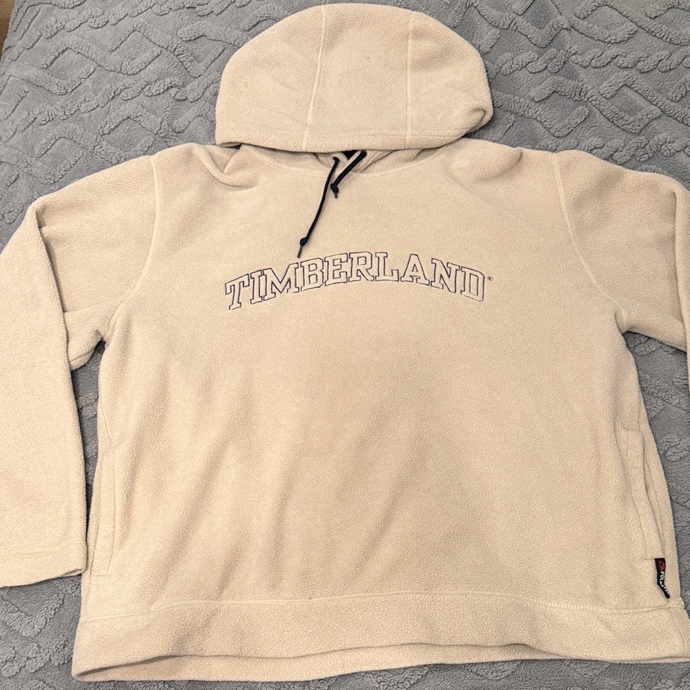 Timberland Cream Fleece Pullover Hoodie size XL